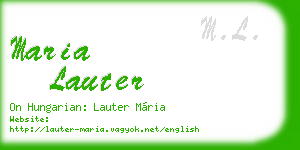 maria lauter business card